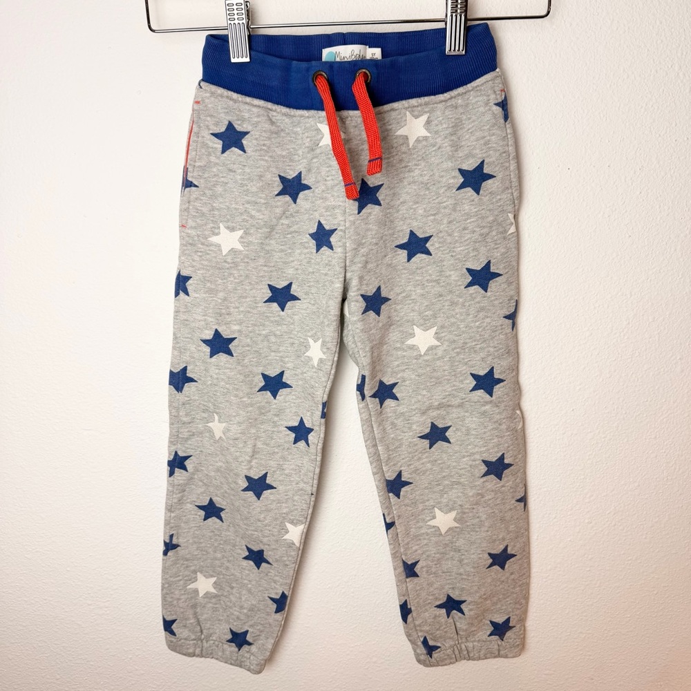 Mini Boden Star Sweatpants Kids 5 Grey Blue